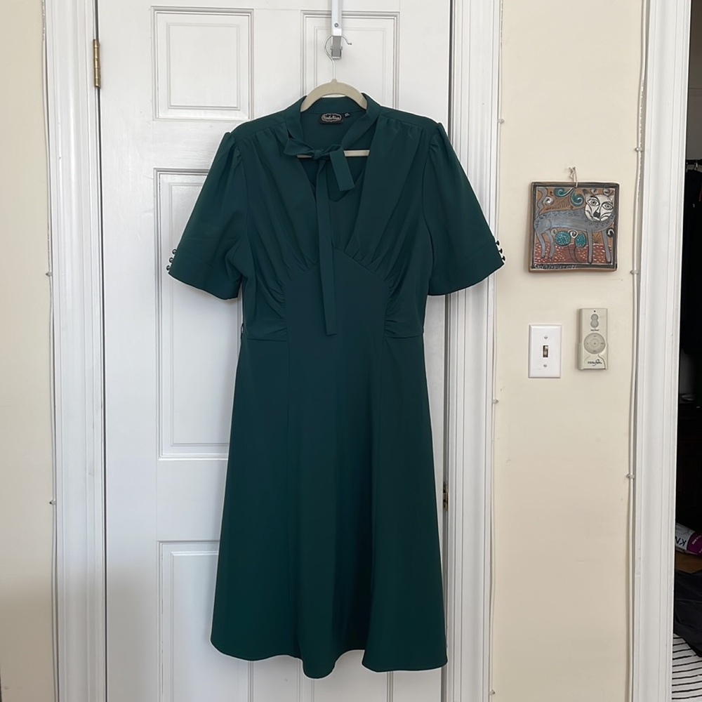 Voodoo vixen deep green /teal dress. Gorgeous detail. Tag says XXL but fits XL